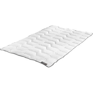 Badenia Trendline Basic Mono Ganzjahresdecke kochfest mit Bezug aus hochwertigem Baumwoll-Mischgewebe für einen erholsamen Schlaf, Made in Germany, 155 x 220 cm weiß, Öko- Tex zertifiziert