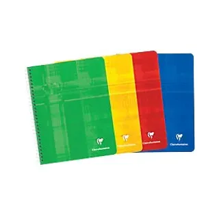 Clairefontaine Notizbuch DIN A5+ Liniert Spiralbindung Pappe Blau Nicht perforiert 120 Seiten