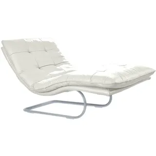 W.SCHILLIG Relaxliege "daily dreams" in Waffelkissen-Optik, wahlweise mit Motor, silber matt, in 2 Breiten, weiß z59