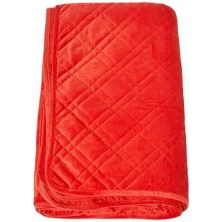 Homescapes Tagesdecke Samt 200/200 cm, geometrisch gemustert , Orange , Textil , Grafikmuster , Quadratisch , 200x200 cm , Heimtextilien, Bettwäsche & Leintücher, Tagesdecken