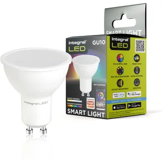 Integral GU10 Smart LED 2 Pack Smart LED Dimmbar Farbwechsel 2.4GHz WLAN Lampe - Warm, Cool & Daylight White 2700K-6500K, 350lm, 4.9W (50W Äquivalent) - App gesteuert - Alexa & Google Home kompatibel