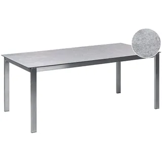 Beliani Gartentisch 180 x 90 x 75 cm Grau/Silber