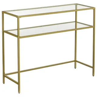 Hansiro Konsolentisch Beistelltisch , Goldfarben , Metall , 35x80x100 cm , Wohnzimmer, Wohnzimmertische, Konsolentische