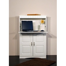 Bild von Sekretär »HANS, Schreibtisch,«, kompakter PC-Schrank im Landhausstil, Breite 78 cm, Made in Germany, weiß