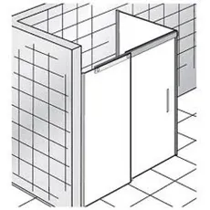 HSK K2P Gleittür 2-teilig mit Seitenwand, Größe: 160,0 x 90,0 x 200,0 cm, Anschlag links, Seitenwand rechts, Duschkabinen: Chromoptik: ESG klar mit Edelglas