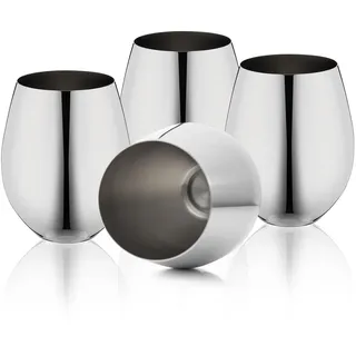 WOTOR Weingläser ohne Stiel aus Edelstahl, 530 ml, unzerbrechliches Metall-Weinglas, ausgefallene, einzigartige Weinkelche für Outdoor, Reisen, Camping und Pool, Ideales Weinzubehör Geschenk