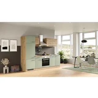 Flex-Well Küchenzeile Cara 270 cm Schilfgrün matt