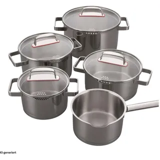 Kelomat Topf-Set 9-tlg. Bratentopf + Fleischtopf + Kasserolle + Stieltopf