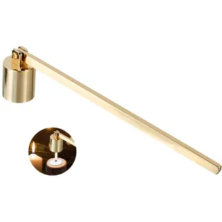 CC wonderland zone Kerzenlöscher-Candle Extinguisher–Dochtlöscher - Zubehör mit langem Griff Qualität Edelstahl Gefertigt Candle Snuffer,Gold(Zylindrische Form)
