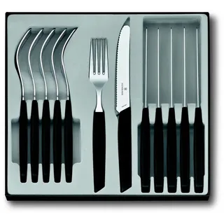 Victorinox Swiss Modern Besteck-Set für 6 Personen, 12-teilig, Schwarz