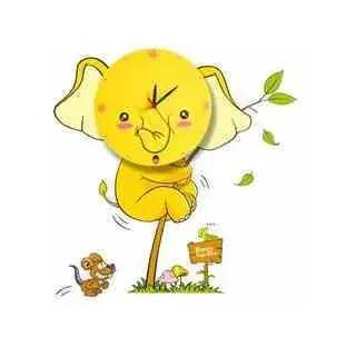 Wandlampe Elefant Led Uhr 1W Led Kinderzimmer Kinderleuchte - Dunkelgelb