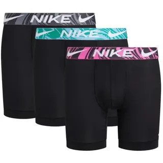 Nike Essential Micro Slip Boxer 3 Einheiten S, Schwarz/Aqua Blu/Lsr Fchs/Cl Grey Mrbl Wb, S