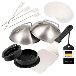ELUNO Grillwender 13 cm Edelstahl Silber/Weiß