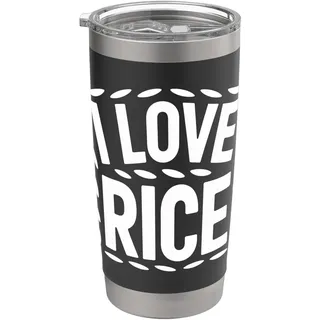 I Love Rice Bold Statement T-Shirt Doppelwandiger Edelstahl-Thermobecher