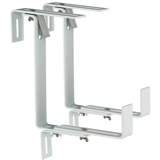 Dehner Blumenkastenhalter Profi für Rohrgeländer, 2 Stück, Metall, weiß