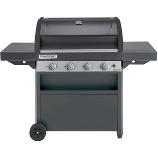 Campingaz Gasgrill Class 4 LBD, 4 Brenner aus Edelstahl, Leistung 12,8 kW, einfaches Reinigungssystem, InstaClean, Grill und Plancha aus doppelt emailliertem Stahl, 2 Seitenablagen