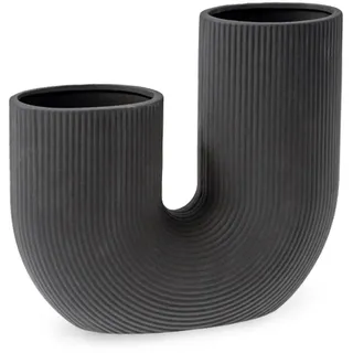 Storefactory - Stråvalla - Vase - U Vase - Bogenvase - Keramik - Dunkelgrau - Maße (LxBxH): 24 x 7 x 21 cm