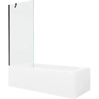 Mexen Vega rechteckige Badewanne 150 x 70 cm mit Verkleidung und 1-flügeligem Paravent 80 cm, transparent, schwarz - 550115070X?