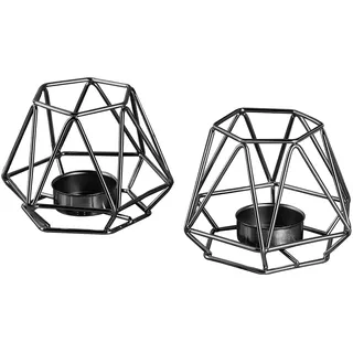 Echtwerk Kerzenhalter Set 2-teilig Metall Schwarz