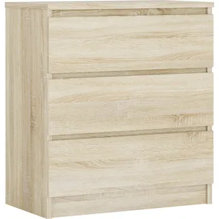 Kommode 3 Schubladen, Sonoma-Eiche, 78 x 70 x 39 cm - Braun
