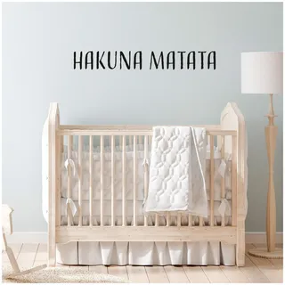 yabaduu Wandtattoo Schrift Sprüche Zitate für Kinderzimmer Babyzimmer Aufkleber Folie Schwarz Matt Deko Selbstklebend (YX004 hakuna matata)