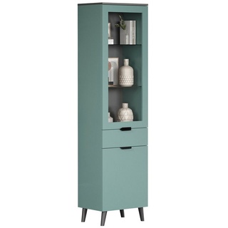 trendteam Melton Vitrinenschrank blau