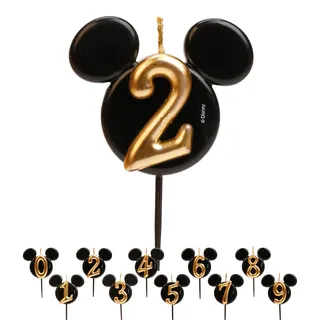 Dekora Micky Maus Geburtstagskerze 8,5 cm schwarz/gold