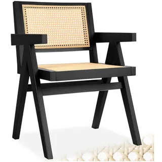 Tectake Armlehnstuhl Rattan schwarz