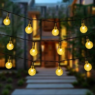 AGM Solar Lichterkette Außen 60 LED Kristall Kugeln Wasserdicht Solarbetriebene Lichterkette Außenlichterkette Garten Lichterkette für Innen & Außendekor für Garten, Patio, Partys