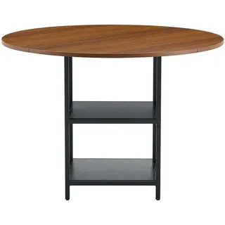 Okwish Runder Esstisch 107 x 75 cm Schwarz/Nussbaum