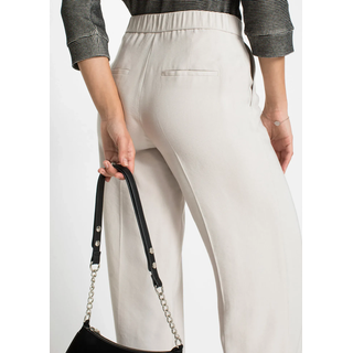 Stoffhose BONPRIX "Leichte Marlenehose mit Viskose", Damen, Gr. 38, N-Gr, hellbeige, Web, Obermaterial: 92% Viskose, 8% Polyester, gepflegt, unifarben, loose fit lang, Hosen Stoffhose, Marlenehose, Loose Fit, weites Bein, femininer Stil