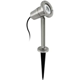 EGLO Außenleuchte Edelstahl 24 cm GU10 IP54 Erdspieß schwarz