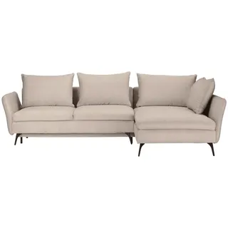 Carryhome Ecksofa , Beige , Textil , Füllung: Schaumstoff , Ottomane rechts, L-Form , 282x182 cm , Made in Eu , Stoffauswahl, seitenverkehrt erhältlich , Wohnzimmer, Sofas & Couches, Wohnlandschaften, Ecksofas
