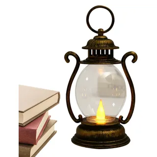 Kleine Vintage Lampe, LED Nachttischlampe Batteriebetrieben, dekoratives Nachtlicht für Wohnzimmer Schlafzimmer für Outdoor Camping