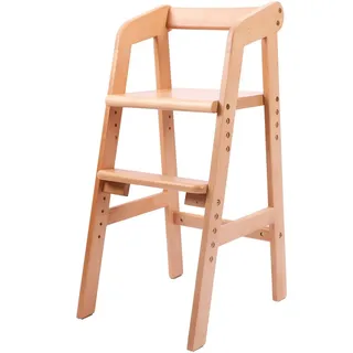 Ezebaby Mitwachsender Kinderstuhl aus Holz, ergonomisch höhenverstellbar | Massives Buchenholz, höhenverstellbar, ergonomischer Sitz, bis 12 Jahre, EN 17191:2021 geprüft, für Essen, Lernen und Basteln