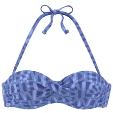 Bild Bügel-Bandeau-Bikini-Top »Letra«, mit tollem Wording, blau Gr.34 Cup D,