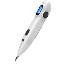 DAM SC896 Elektronischer Akupunkturstift mit Digitalanzeige, 3 Modi, 9 Intensitätseinstellungen, 4 x 3,1 x 23,5 cm, Farbe: weiß