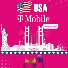 beachSIM T-Mobile USA SIM unlimitierte Daten & Telefonie & SMS (USA - 30 Tage)