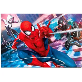 Reinders! Reinders Poster "Marvel Spiderman - Peter, Miles & Gwen" Kinderzimmer - Blau - 150 gr. Papier - 91,5x61 cm, farbe bild(er): blau