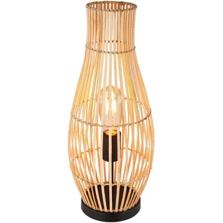 Globo Tischleuchte , Braun , Naturmaterialien , 47.5 cm , Wippschalter , Lampen & Leuchten, Innenbeleuchtung, Tischlampen, Tischlampen