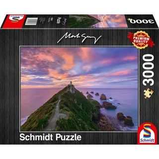 Schmidt Spiele 59348 Mark Grey, Nugget Point Lighthouse, The Catlins, South Island - New Zealand, 3000 Teile