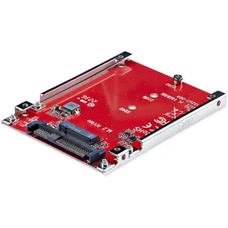 Startech StarTech.com M.2 auf U.3 Adapter für M.2 NVMe SSDs, PCIe M.2 Laufwerk zu 2,5 Zoll U.3 (SFF-TA-1001) Host-Adapter/Konverter, M.2 SSD NVMe Gehäuse mit U3 Anschluss, TAA-konform (1M25-U3-M2-ADAPTER)