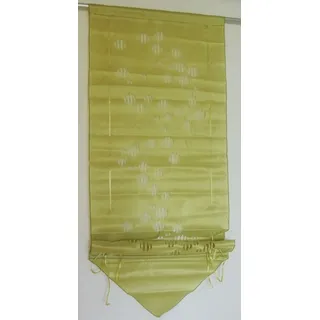 Raffrollo Kleinfenster Gardine in grün mit Stanzmuster 60 x 160 cm
