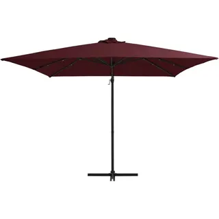 vidaXL Ampelschirm mit LED-Beleuchtung 250x250 cm Bordeauxrot - Rot