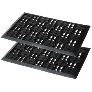 Astra Fussmatte FÜR AUßEN Dynamic 2ER Set , Schwarz , Textil , 45x75 cm , Teppiche und Böden, Teppiche