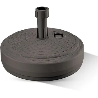 GARDENIX Sonnenschirmständer Rund Braun Rattanoptik aus Kunststoff befüllbar mit Sand, Wasser, Kies zu Garten, Strand, Terrasse -Sonnenschirm Schirmhalter Schirmständer Schirmständer Ständer