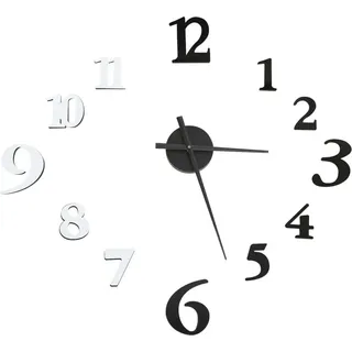 vidaXL 3D-Wanduhr Modernes Design Schwarz und Weiß 100 cm XXL - Schwarz