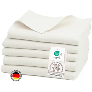 ZOLLNER Spucktücher, 5er-Set, 80x80 cm, 100% Baumwolle, - Textil - 80x80 cm - Oeko-Tex® Standard 100 - Pflegen, Babypflegeprodukte