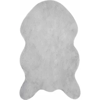 vidaXL Rutschfester Kunstfellteppich Olite Grau 50 x 80 cm Polyester - Grau
