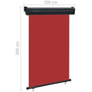 vidaXL Seitenmarkise 125 x 250 cm Rot Polyester